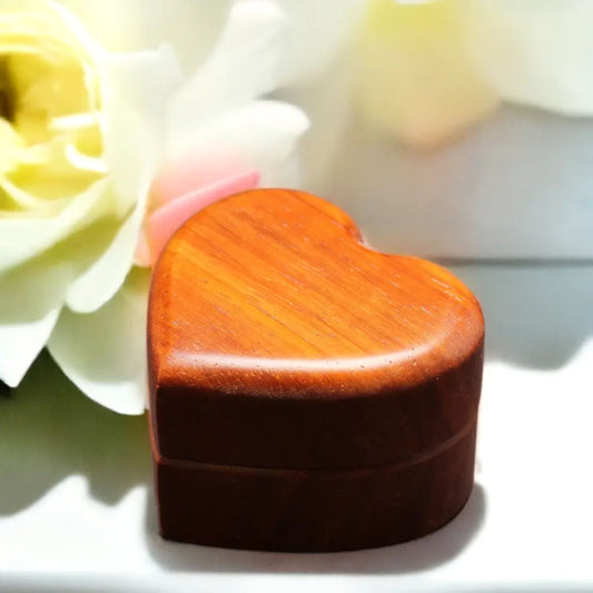 Handcrafted Padauk Ring Box "Heart Shaped"  RB-65   Made in the U.S.