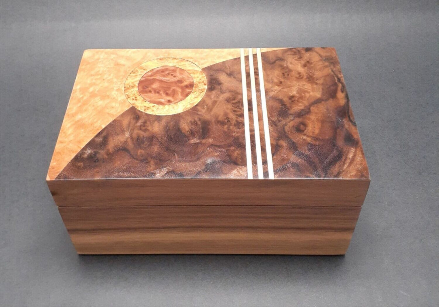 Inlaid Handcrafted Jewelry Box - "Art Deco 1"  Made in the U.S.