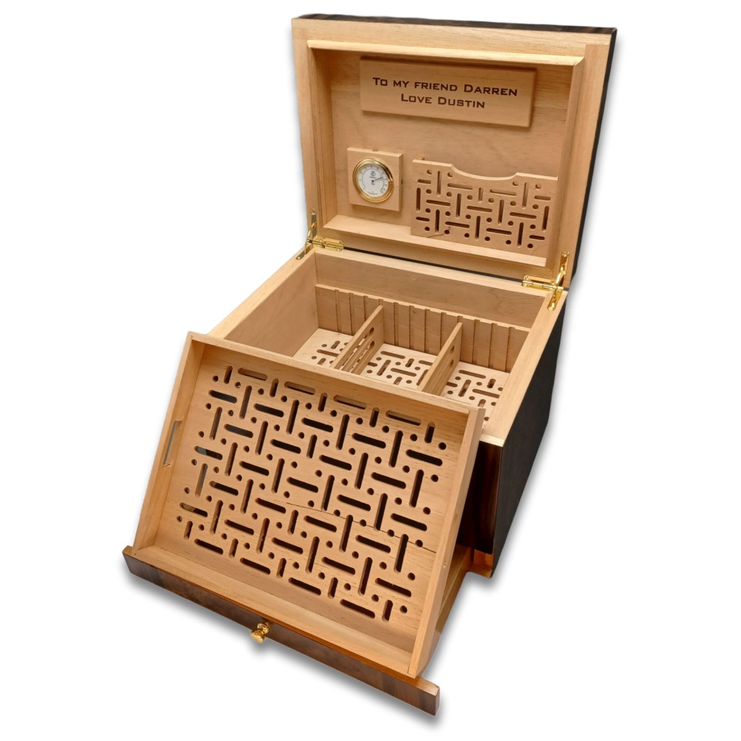 The Hunter 75-Count  Custom Humidor  Two-Toned Finish, and Drawer)  Made in the U.S.