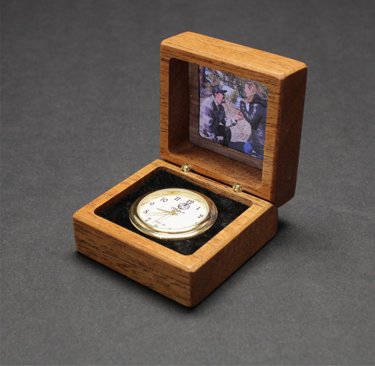 Handcrafted Walnut Ring Box - "Art Deco"  RB-4   Made in the U.S.