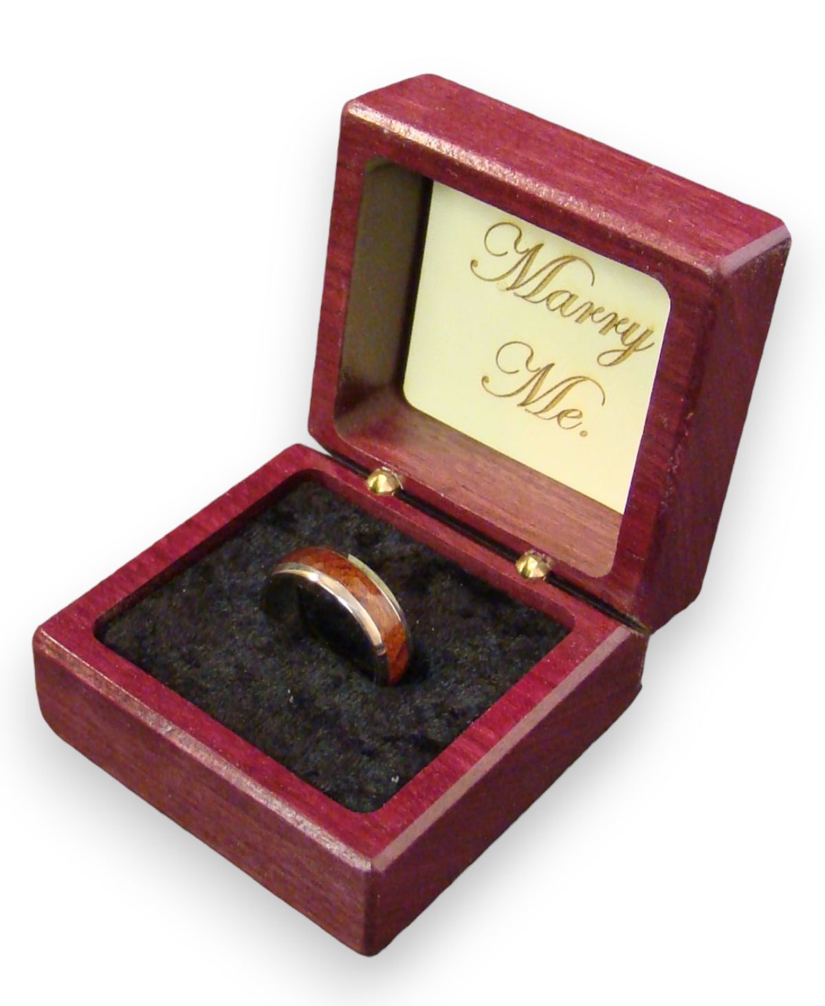 Handcrafted Purple Heart  Ring Box "Lady with Rose"  RB2   Made in the U.S.