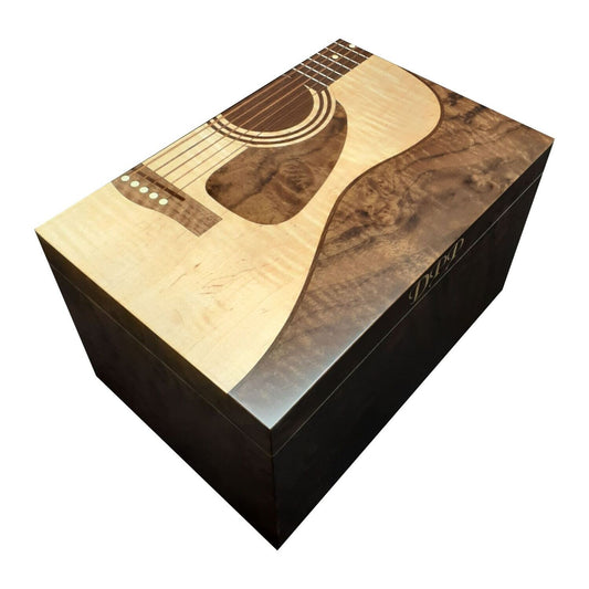 150-Count Handcrafted Humidor (with Guitar Motif)  Made in the U.S.