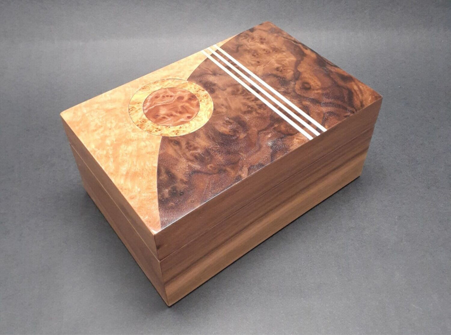 Inlaid Handcrafted Jewelry Box - "Art Deco 1"  Made in the U.S.