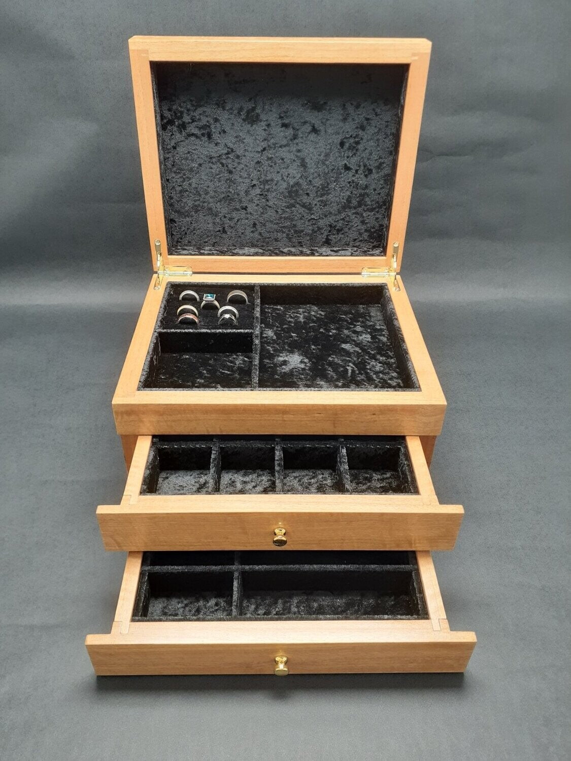 Custom Jewelry Box (2 Drawers)  JB-4   Made in the U.S.