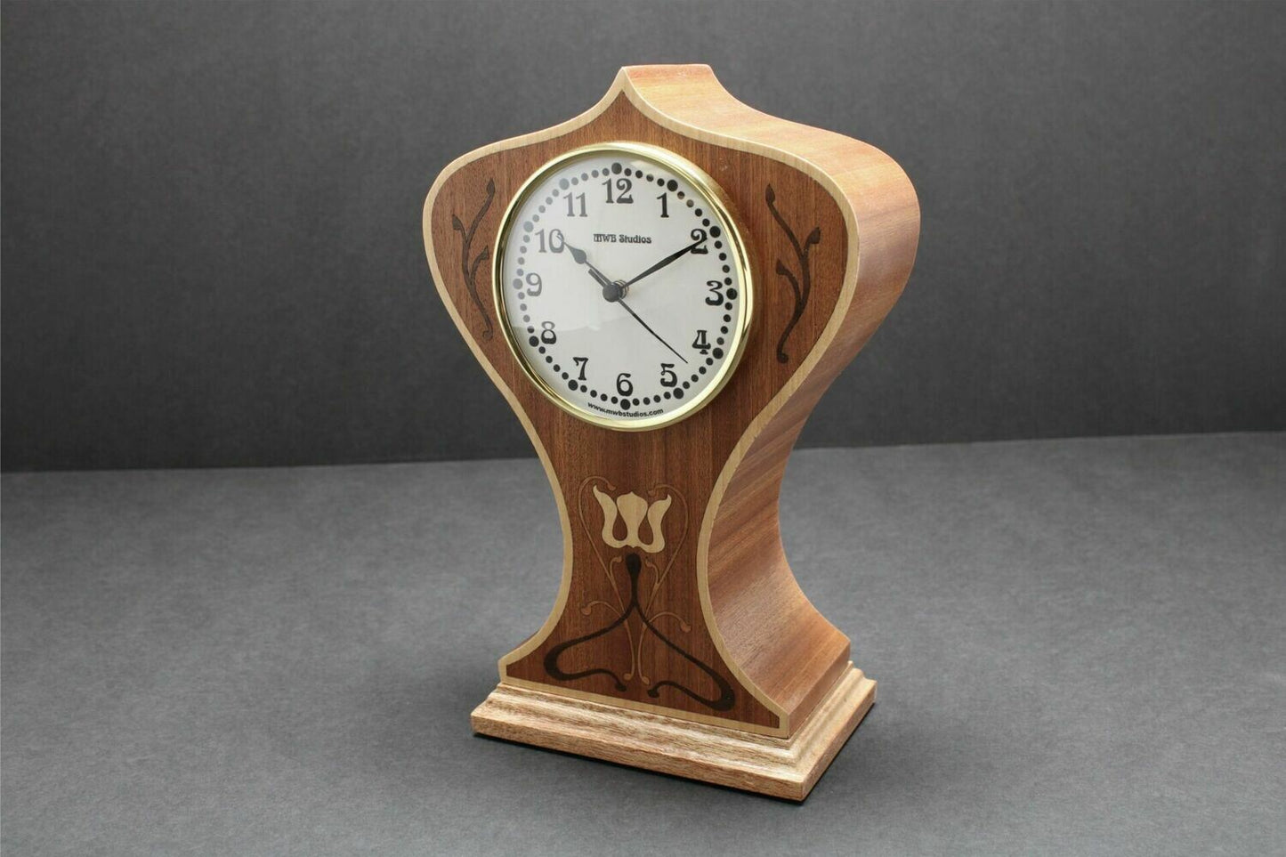 Handcrafted Mantle Clock - Art Nouveau  MC6   Made in the U.S.