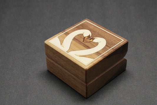 wooden ring box - handmade wood and velvet box – J Hollywood Designs