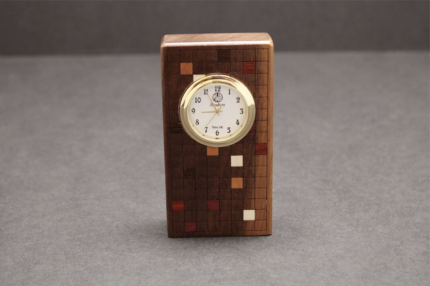 Inlaid Miniature Desk Clock.  MDC-5      Made in the U.S.
